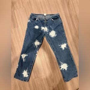 Tommy Hilfiger Denim White Splatter Jeans Sz 10 Y2K